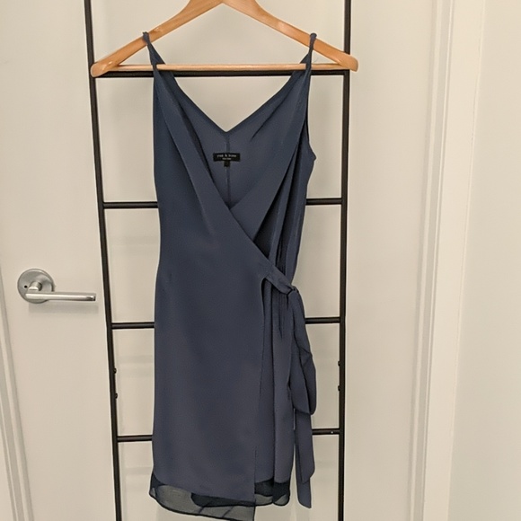 rag & bone Dresses & Skirts - Rag & Bone silk blue wrap dress